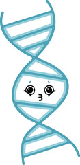 flat color retro cartoon of a DNA strand