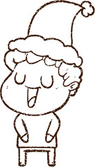 Christmas Man Charcoal Drawing