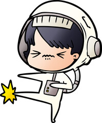 cartoon astronaut woman