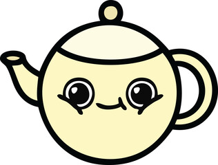 cute cartoon of a tea pot