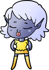 Obraz premium pretty cartoon elf girl