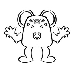 Monster clipart, illustration, alien, funny