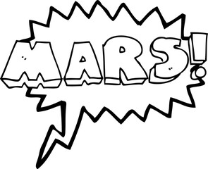 freehand drawn speech bubble cartoon Mars text symbol