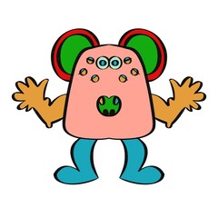 Monster clipart, illustration, alien, funny