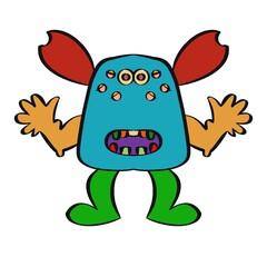Monster clipart, illustration, alien, funny