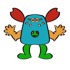 Monster clipart, illustration, alien, funny