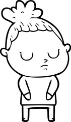 Obraz premium cartoon calm woman