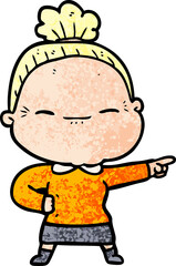 cartoon peaceful old woman