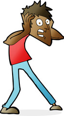 Obraz premium cartoon man panicking