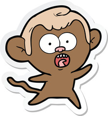 Obraz premium sticker of a cartoon shocked monkey