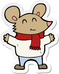 sticker of a cartoon mouse