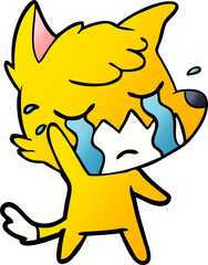 sad little fox cartoon character