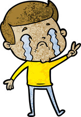 Obraz premium cartoon man crying