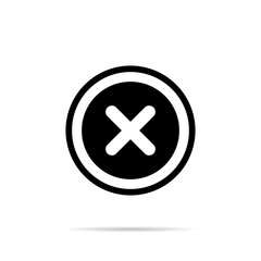 Obraz premium Cross icon vector isolated on circle outline