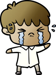 Obraz premium cartoon boy crying