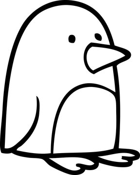 recommend clip art: line drawing cartoon small penguin