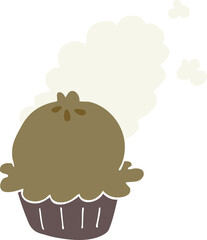 cute flat color style cartoon pie