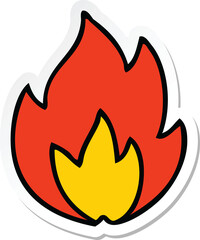 sticker of a cute cartoon fire