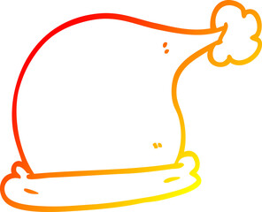 warm gradient line drawing of a cartoon christmas hats