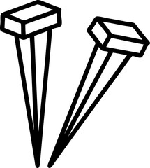 tattoo in black line style of iron nail