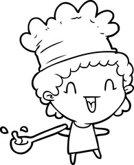 cute cartoon happy chef