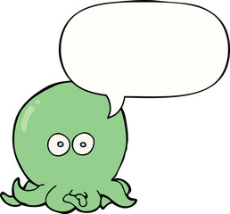 cartoon octopus with speech bubble