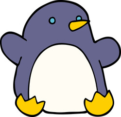 cartoon doodle christmas penguin