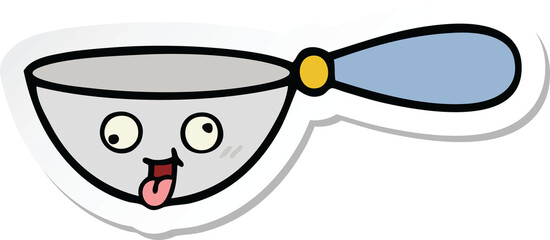 sticker of a cute cartoon measuring spoon