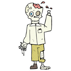 freehand drawn cartoon zombie