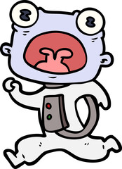 Obraz premium cartoon weird alien running away