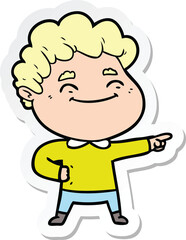 sticker of a cartoon friendly man