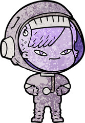 cartoon astronaut woman