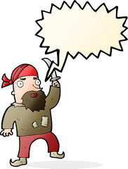 cartoon pirate with speech bubble
