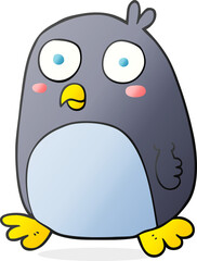 freehand drawn cartoon penguin