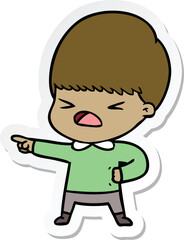 Fototapeta premium sticker of a cartoon stressed man