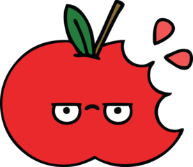 cute cartoon of a red apple
