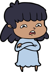 Fototapeta premium cartoon worried woman