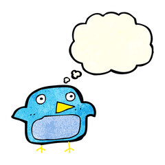 cartoon bluebird with thought bubble