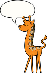 cartoon giraffe with speech bubble