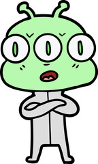 cartoon three eyed alien
