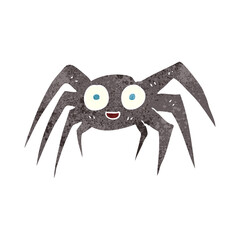 freehand retro cartoon spider