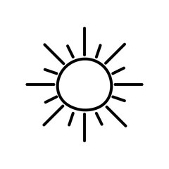 Sun outline icon. Editable stroke. Isolated vector illustration