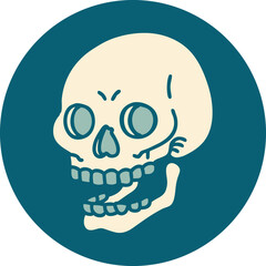 iconic tattoo style image of a skull