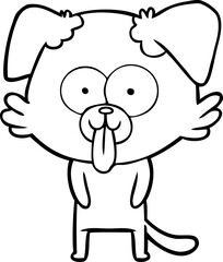 Obraz premium cartoon dog with tongue sticking out