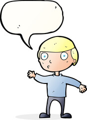 cartoon waving man with speech bubble