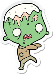 sticker of a cartoon zombie