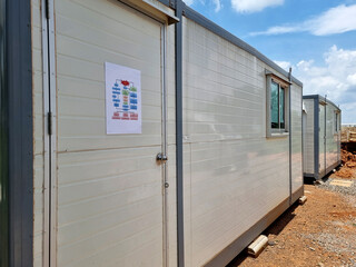 Mobile office buildings or container site office for construction site.