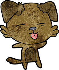 cartoon dog sticking out tongue