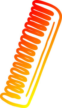 recommend clip art: warm gradient line drawing of a cartoon comb