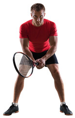 Young caucasian man tennis player